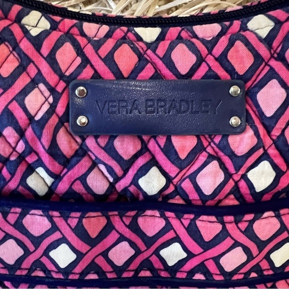 VERA BRADLEYKatalina Pink Diamonds Carryall Crossbody Handbag Purple 2012 Y2K - Picture 3 of 15